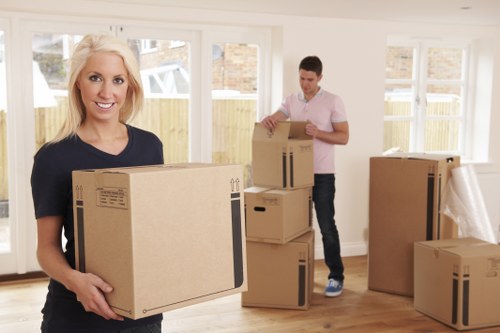 Removals team preparing secure loads for transport