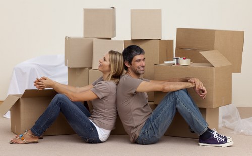 Business team coordinating an office move in Belgium